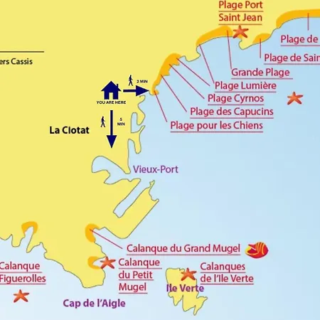 A 1 Voie Pietonne De La Plage, Du Centre Et Du Port Pour 1 A 4 Personnes La Ciotat